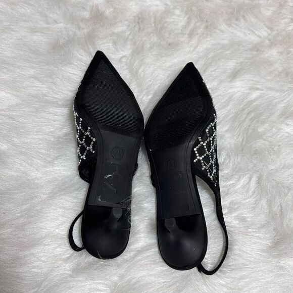 A New Day Women's Black Gigi Embellished Slingback Kitten Heels Size 7.5 NEW - Picture 6 of 8